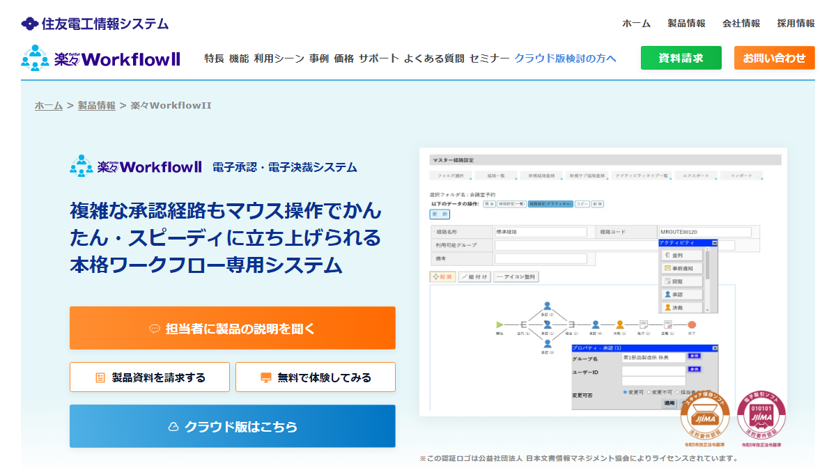 楽々WorkflowIIの公式サイト